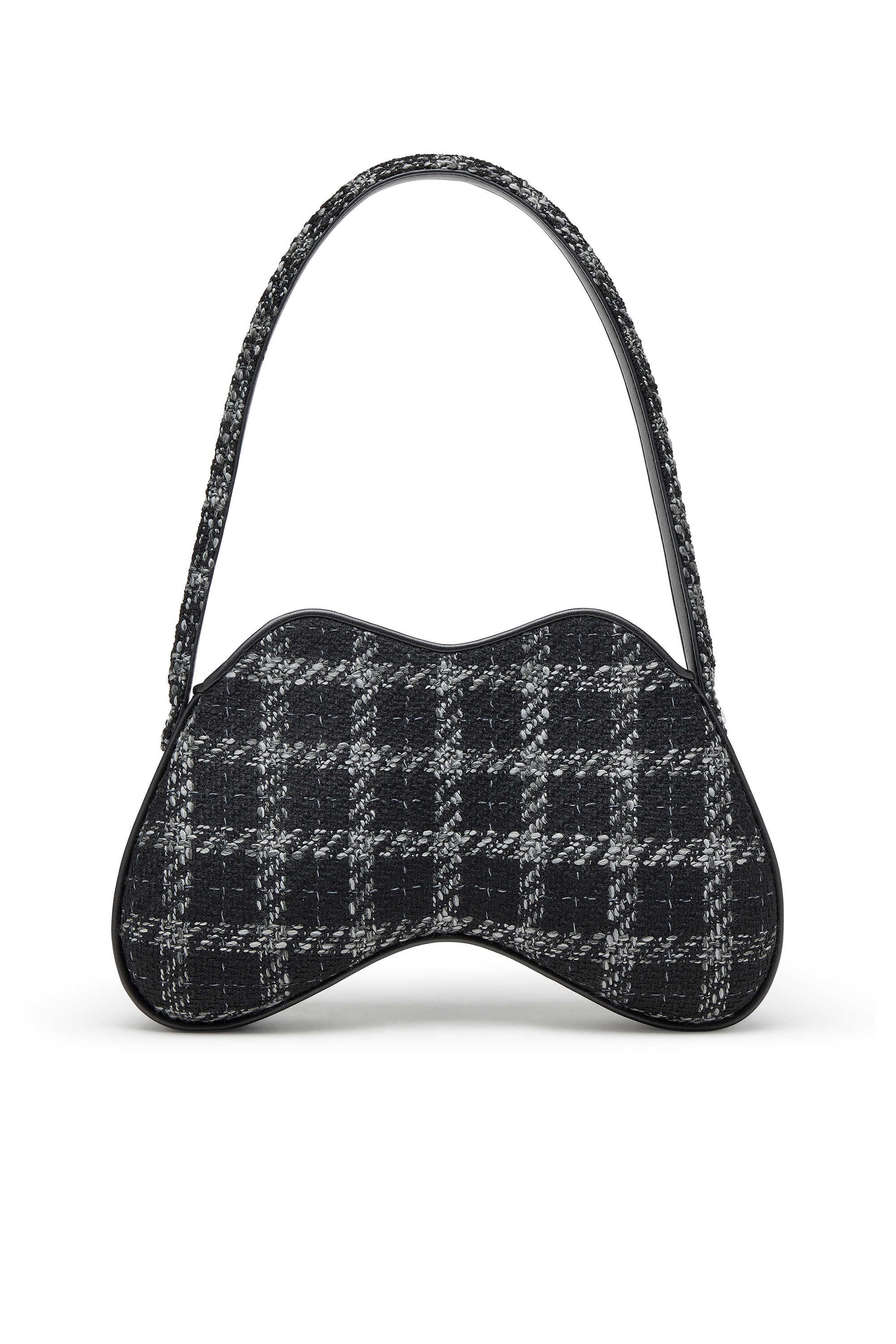 Diesel - DOUBLE-D SHOULDER, Woman's Double-D-Shoulder bag with houndstooth motif in Black - 2