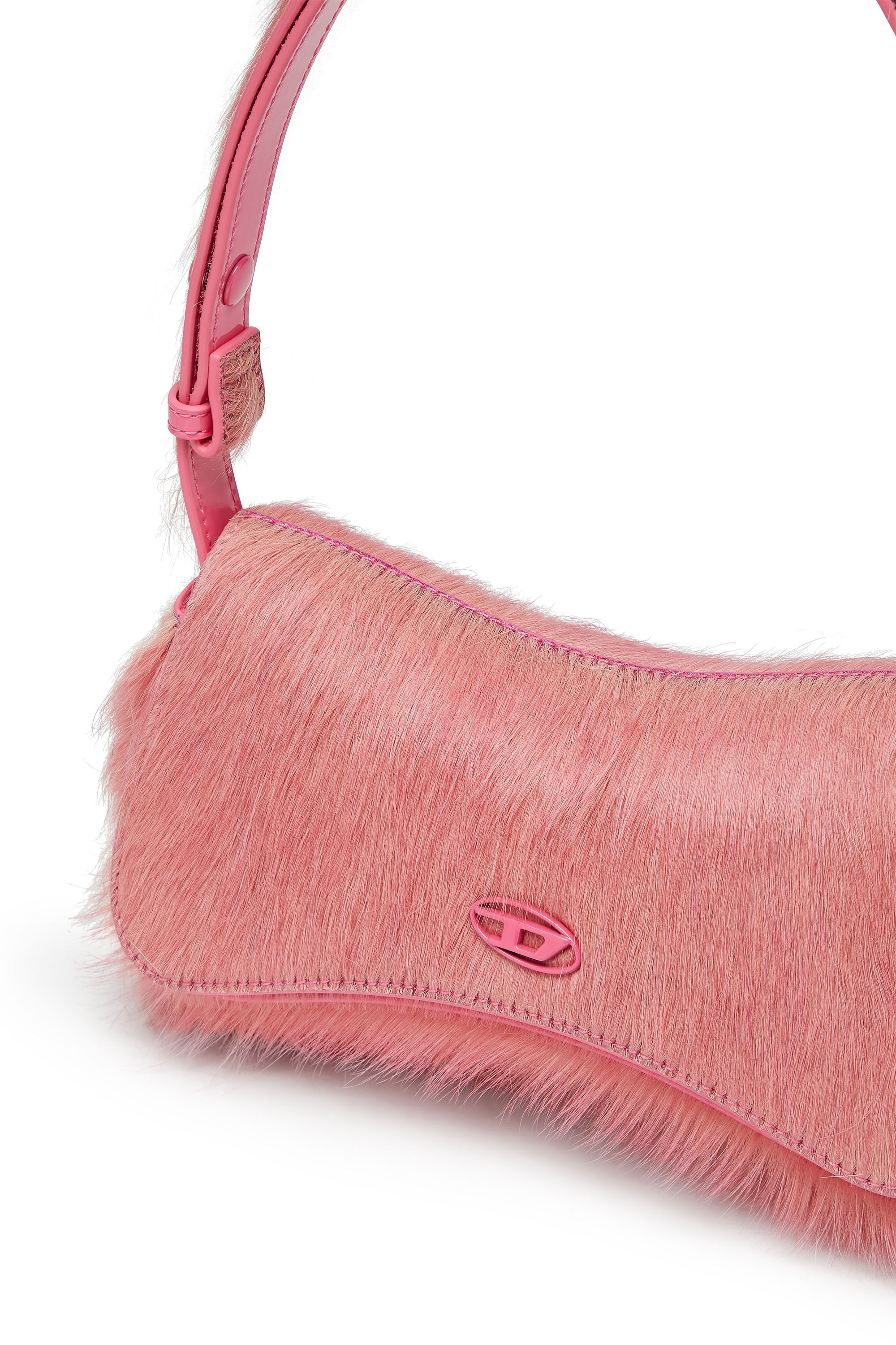 Diesel - PLAY CLUTCH, Woman's Play-Clutch in coloured hairy leather in Pink - 6