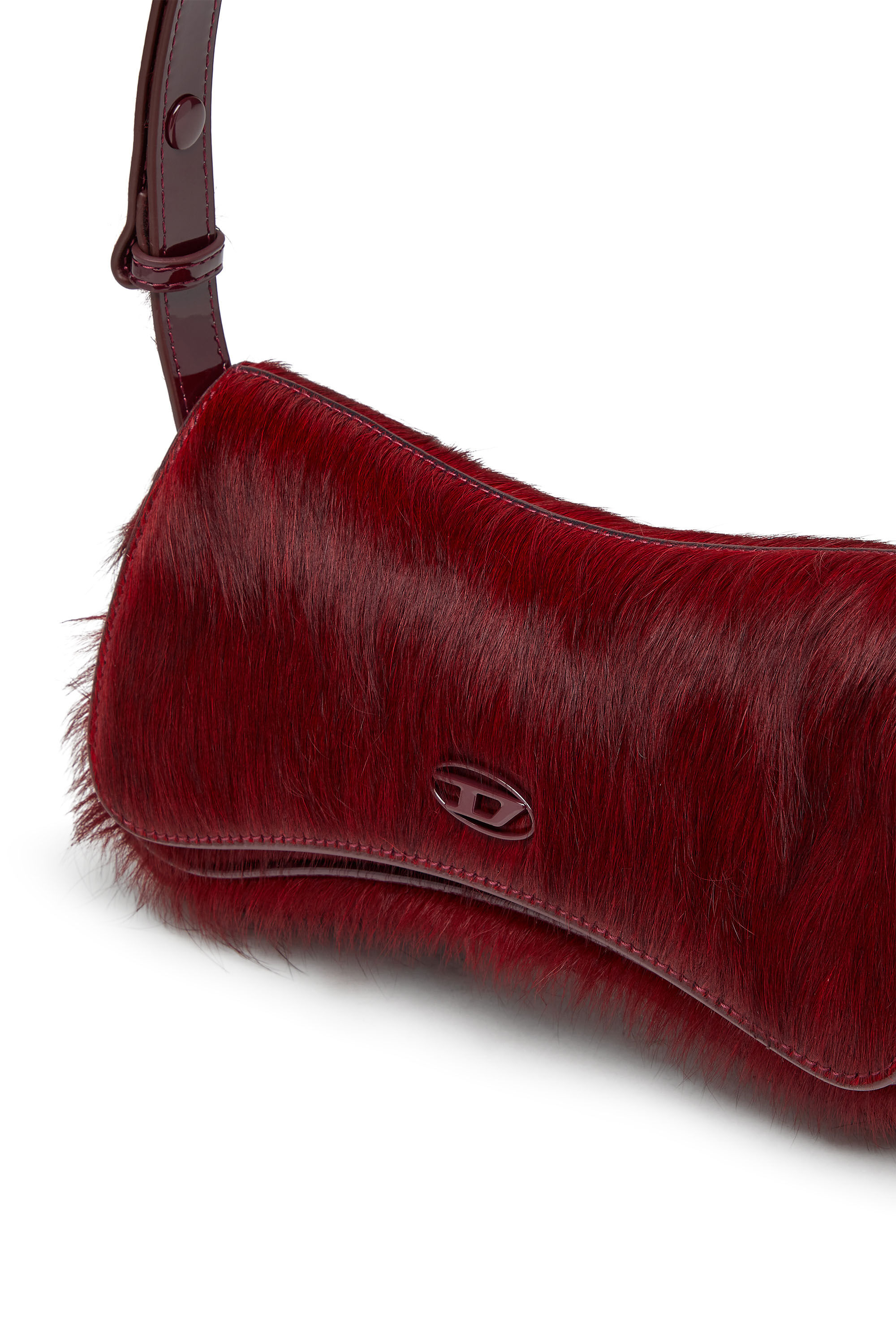 Diesel - PLAY CLUTCH, Woman's Play-Clutch in coloured hairy leather in Burgundy - 6