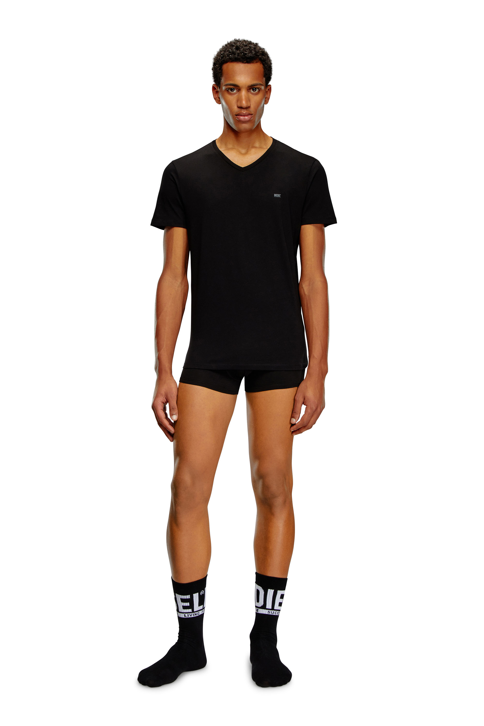 Diesel - UMTEE-MICHAEL3PACK, Man's Three-pack of V-neck T-shirts in Black - 3
