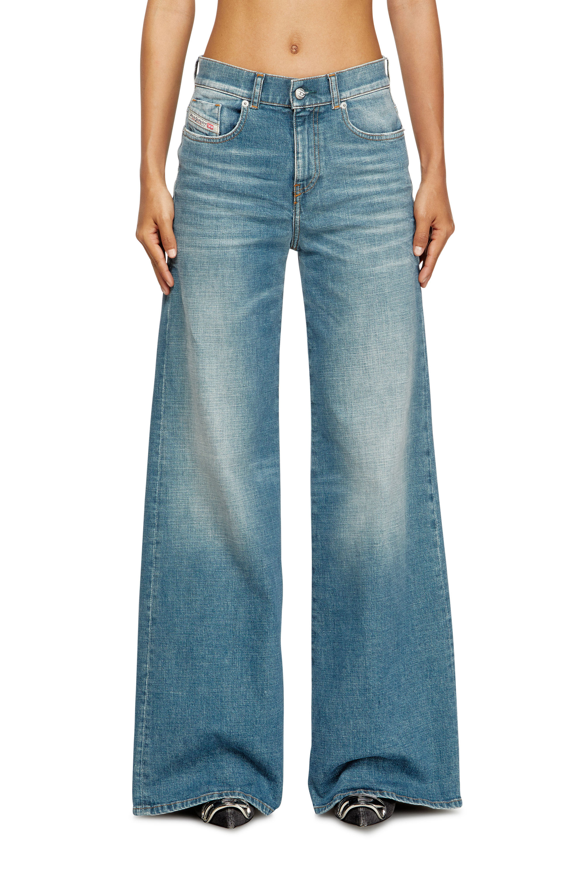 Diesel - Woman's Flare Jeans 1978 D-Akemi 09M58, Medium blue - 2