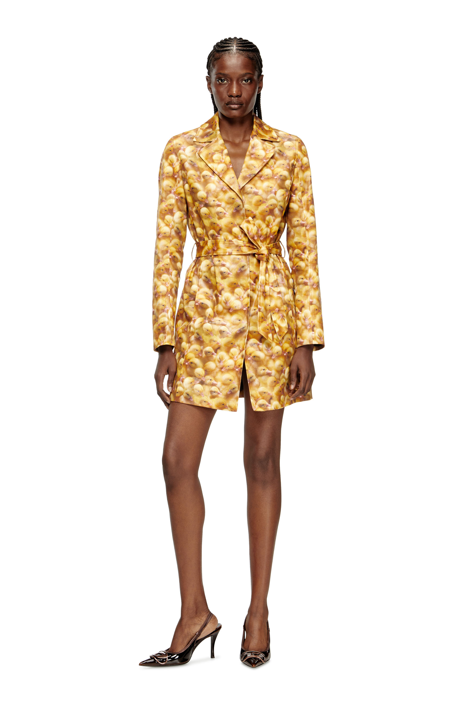 Diesel - G-OJI, Woman's Trench coat with duck print in Yellow - 2