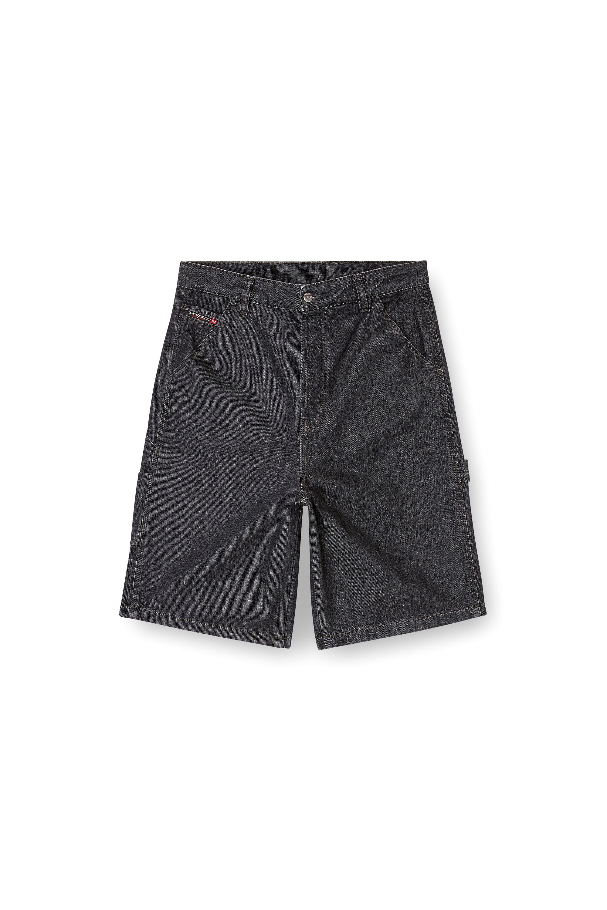 Diesel - D-LIVERY-W-SHORT, Man's Shorts in rinse-wash denim in Black - 3